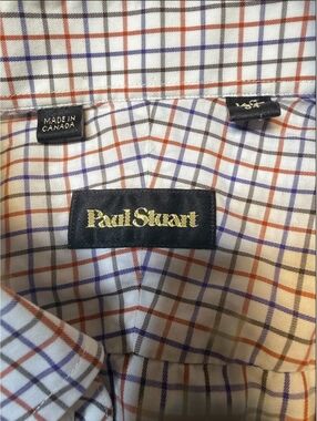 Paul Stuart Men's Dress Shirt Checked 100% Cotton Sz 16.5 -34